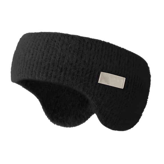 Soft Waffle Weave Thermal Ear Protection Headband Ponytail Slot Windproof Knit Hair Band For Daily Commute Walking Winter Casual Outfit Gadget