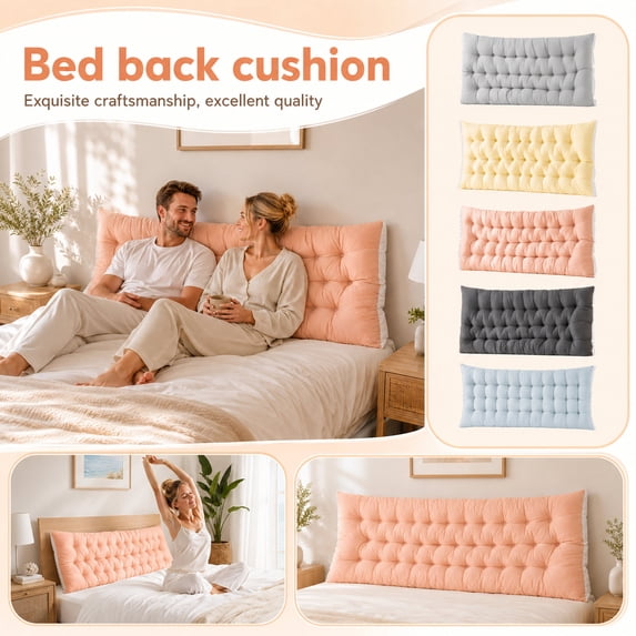 Soft Wall Mount Headboard Cushion, Reading Pillow for Bed, Headboard Pillow Queen, Back Support Pillow for Bed, 79X20X2 Inch Large Size Padded Bed Rest Back Pillow, Upholstered