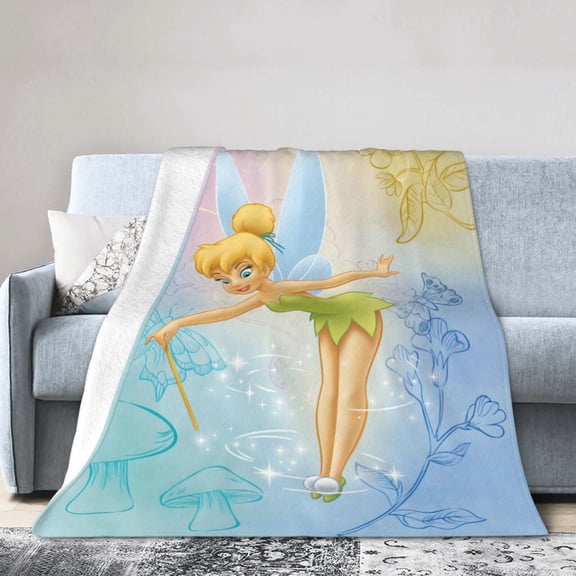Soft Warm Blanket Tinker Bell Blanket Thermal Flannel Blankets All Season for Couch and Bed for Kids Teenager Adult 60"x80"