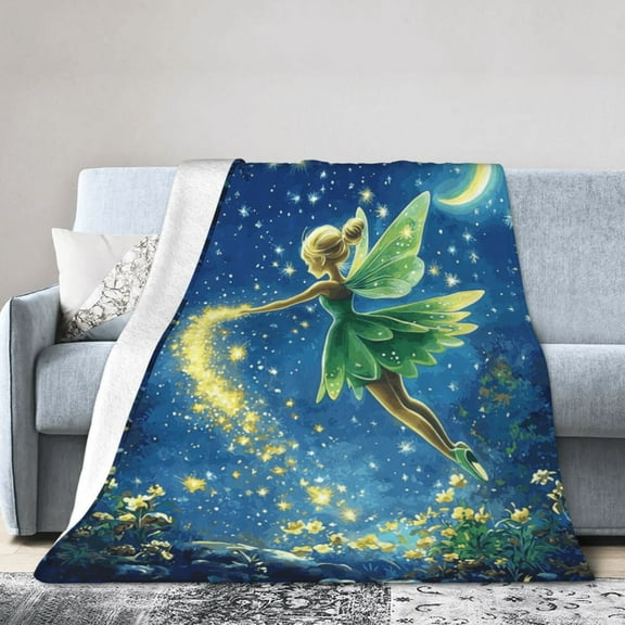 Soft Warm Blanket Tinker Bell Blanket Thermal Flannel Blankets All Season for Couch and Bed for Kids Teenager Adult 60"x80"