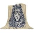 thumbnail image 1 of Soft Warm Coral Fleece Blanket Lion Black Winter Sheet Bedspread Sofa Throw Light Thin Mechanical Wash Flannel Blankets, 1 of 4