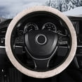 thumbnail image 1 of Soft Warm Elastic Stretch Car Steering Wheel Cover - Car Wheel Protector, Car Decoration, Fits 14-15 Inches Beige, 1 of 9
