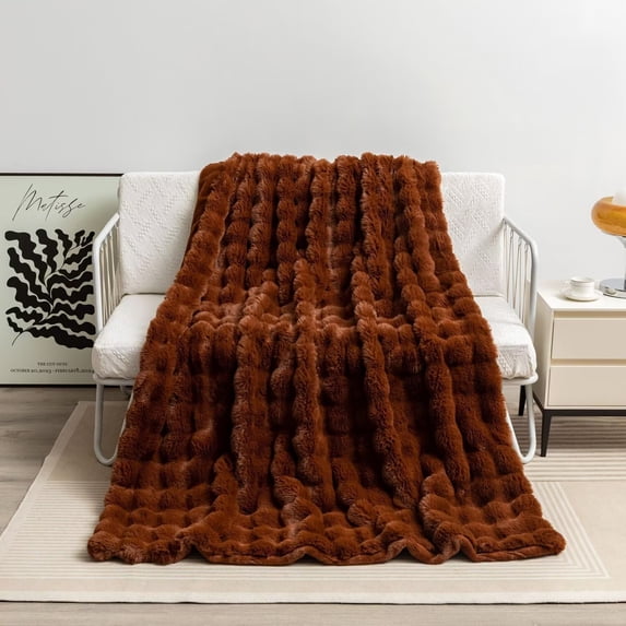 Soft Warm Faux Fur Sofa Cover Thick Shaggy Fuzzy Sectional Couch Cover Plush Furniture Cover Fluffy Throw Blanket for Couch Sofa Bed(Khaki,71" x 134")