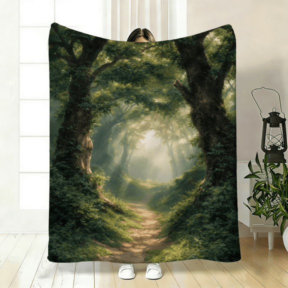 Soft Warm Flannel Blanket, Vintage Forest Trees Vines Throw for Sofa Bed, Perfect Cozy Bedspread Decor, Great Car Camping Gift
