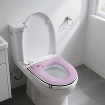 Soft Warm Foam Toilet Seat Cushion, Universal Fit for Round Elongated Toilets, Washable Non-Slip Design, Keeps You Comfortable Winter, Easy to Install Without Tools, A, 1pc