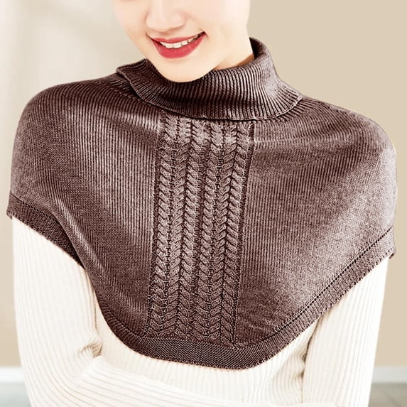 Soft & Warm High Neck Collar Women'S Knitted Turtleneck Dickey Collar Winter Half Blouse Pullover for Women, Blanket