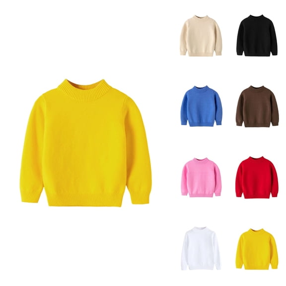 Soft Warm Knit Pullover Sweater for Boys & Girls – Cozy Cotton Cable Knit Turtleneck Long Sleeve Jumper, Casual Mid-Neck Top for Fall Winter Everyday Wear