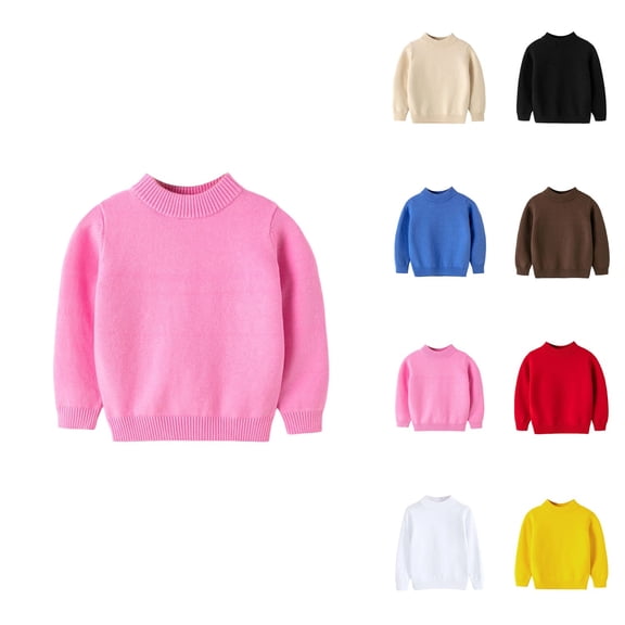 Soft Warm Knit Pullover Sweater for Boys & Girls – Cozy Cotton Cable Knit Turtleneck Long Sleeve Chunky Jumper, Casual Mid-Neck Top for Fall Winter Everyday Wear