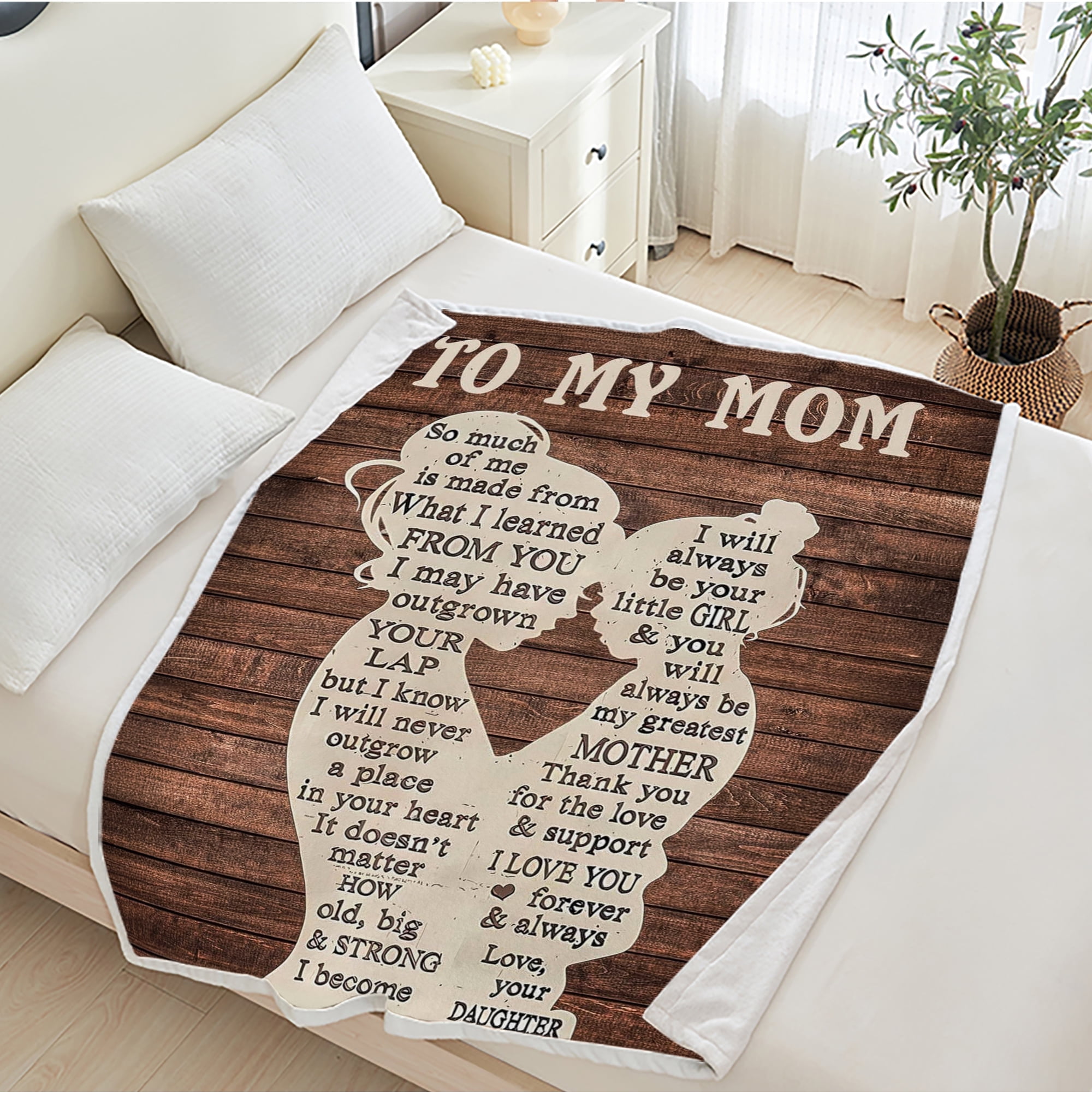 Soft Warm Mom Blanket - Birthday Gift Blanket for Mom Happy Mothers Day Throw Gift for Mother, Wife, Grandma from Daughter, 30"x40"