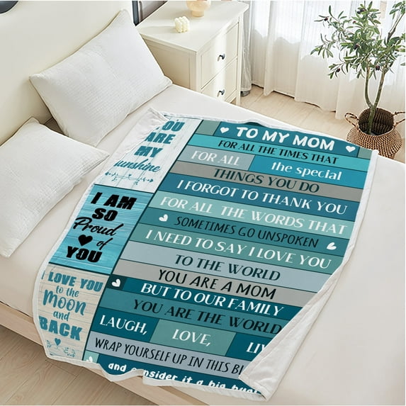 Soft Warm Mom Blanket - Birthday Gift Blanket for Mom Happy Mothers Day Throw Gift for Mother, Wife, Grandma from Daughter, 30"x40"