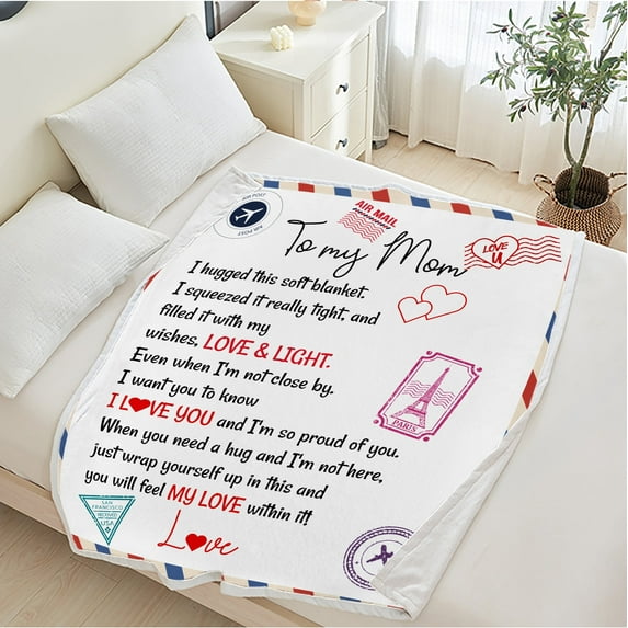 Soft Warm Mom Blanket - Birthday Gift Blanket for Mom Happy Mothers Day Throw Gift for Mother, Wife, Grandma from Daughter, 30"x40"