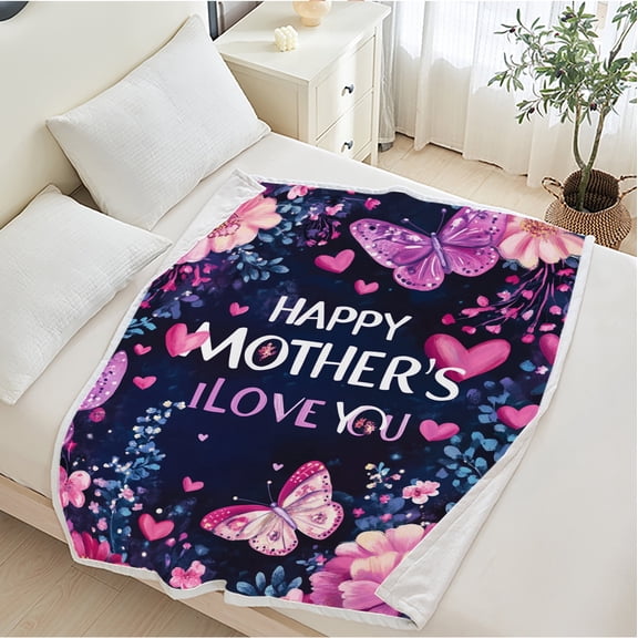 Soft Warm Mom Blanket - Birthday Gift Blanket for Mom Happy Mothers Day Throw Gift for Mother, Wife, Grandma from Daughter, 30"x40"