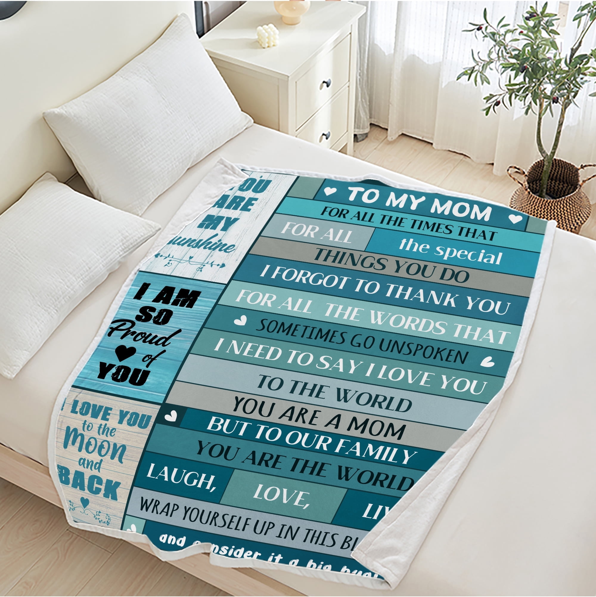 Soft Warm Mom Blanket - Birthday Gift Blanket for Mom Happy Mothers Day Throw Gift for Mother, Wife, Grandma from Daughter, 50"x60"