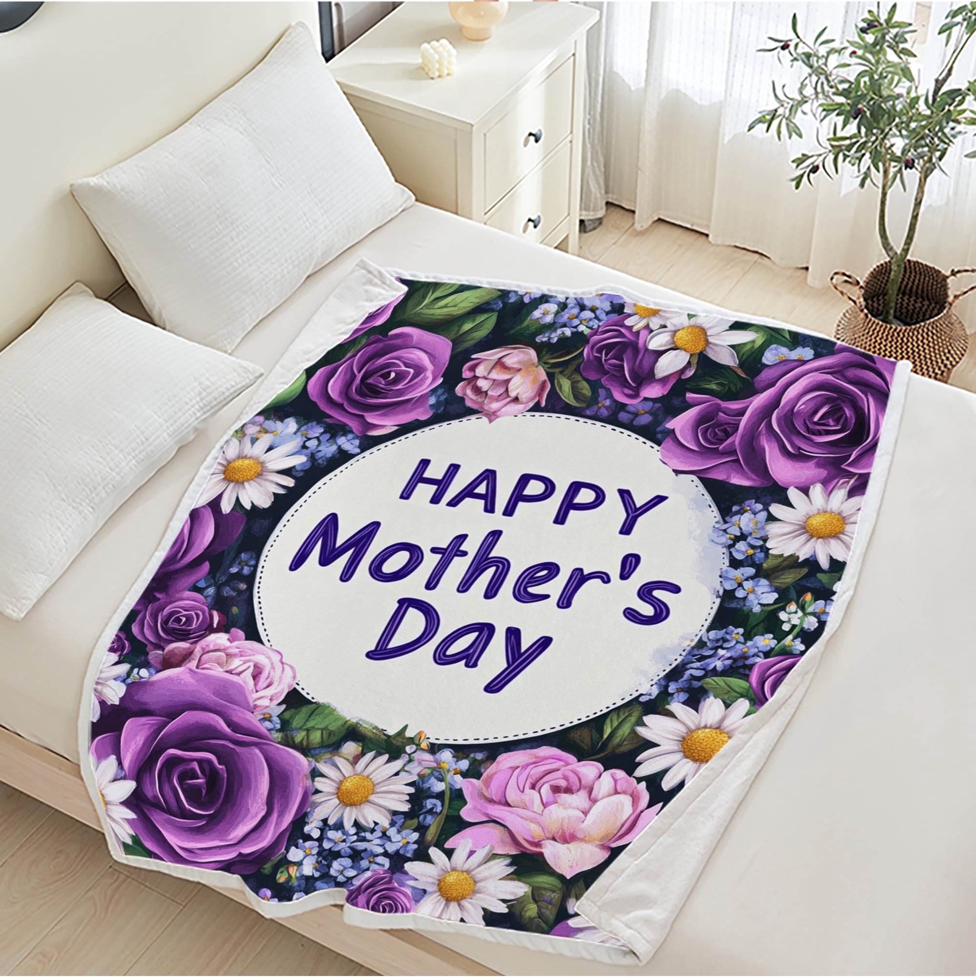Soft Warm Mom Blanket - Birthday Gift Blanket for Mom Happy Mothers Day Throw Gift for Mother, Wife, Grandma from Daughter, 50"x60"