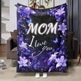 thumbnail image 1 of Soft Warm "Mom I Love You" Flannel Tow Blanket - Luxurious Tear-Resistant All-Season Comfort - Ideal Gift For Mother'S Day Hine Washable Heartfelt Gift Blanket|Decorat Warmth, 1 of 5