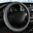 thumbnail image 1 of Steering Wheel Cover, Elastic Stretch Cloth Protector, Soft Warm Non-Slip Wrap, Universal Fit 14-15ines for Car Interior, Gray, 1 of 9