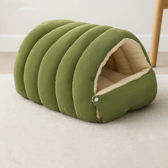 Soft Warm Pet Sleeping Bag, Washable Fluffy Cat Bed and Small Dog Bed with Snap Closure, Cozy Hideaway for Indoor Pets