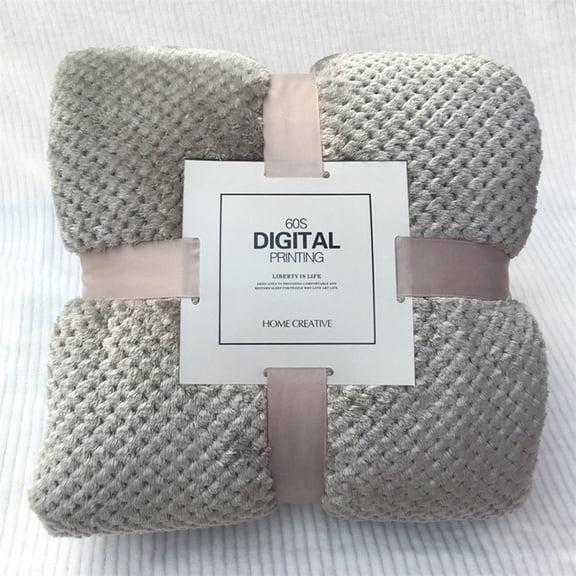 Soft Warm Plaid Fleece Bed Blanket Large Mesh Flannel Blankets Thick Breathable