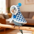 thumbnail image 1 of Soft Warm Sherpa Fleece Blanket Cape for Medium Pet Parrots, Thick Winter Warm Comforter for Cockatiels Lovebirds Blue Gingham Check, 1 of 4