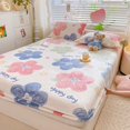 Soft Warm Snowflake Velvet Plush Fitted Sheet Elastic Mattress Cover