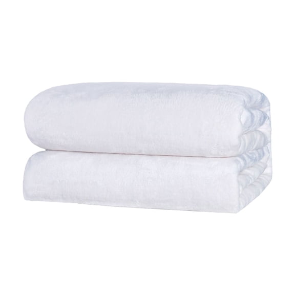 Soft & Warm Solid Color Polyester Blanket Cozy Throw For Bed Couch All Season Use Multiple Colors Available Utopia Fleece Blanket (White, 60*40 In)
