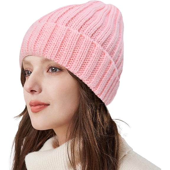 Soft Warm Winter Hats for Women, Knit Beanie Hat, Ski Stocking Cuffed Skull Cap Beanies for Men Women