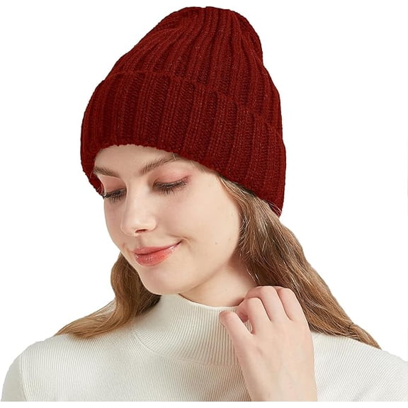 Soft Warm Winter Hats for Women, Knit Beanie Hat, Ski Stocking Cuffed Skull Cap Beanies for Men Women