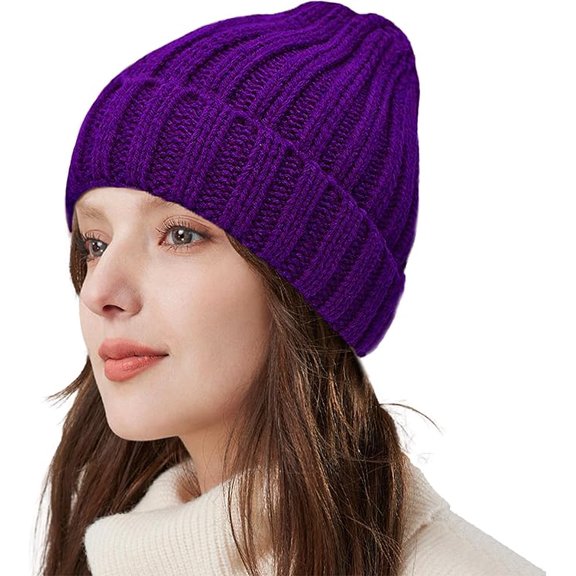 Soft Warm Winter Hats for Women, Knit Beanie Hat, Ski Stocking Cuffed Skull Cap Beanies for Men Women