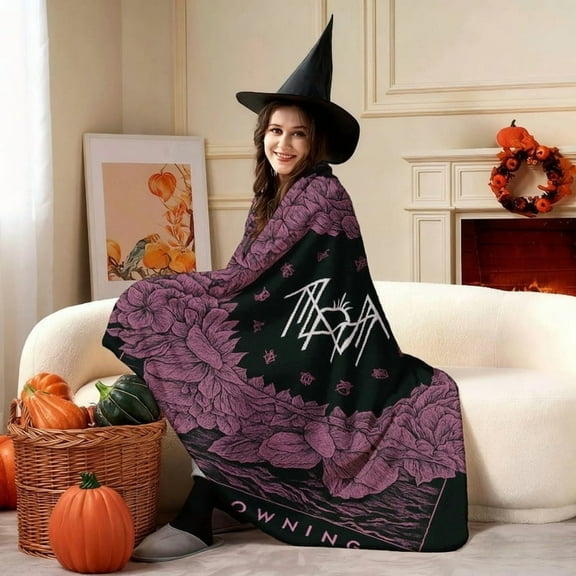 CozyWell Soft Warm Throw Blanket for Adults, Sleep Token Pattern Flannel for Air-Conditioned Room, Warm Nap for Home & Office, Mother's Day Gifts