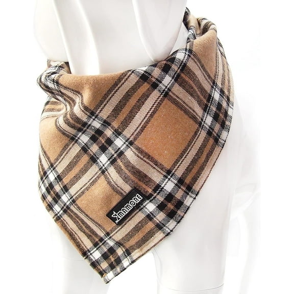 Dog Bandanas,Breathable Cotton Adjustable Dog bib for Dogs and Cats (Khaki, Large)