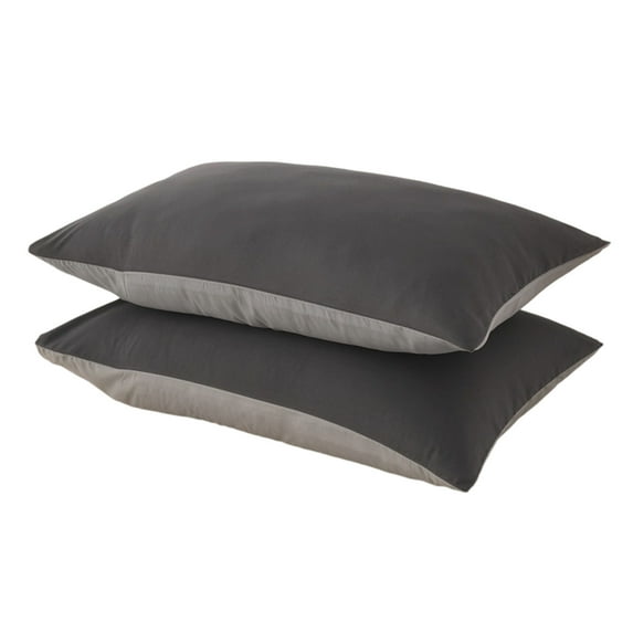 Soft Washed Cotton Pillow Covers 2-Pack with Envelope Closure Standard Size Breathable Pillowcases for Home Hotel Bedding