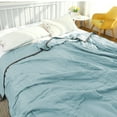 thumbnail image 1 of Soft Washed Cotton Summer Quilt – Lightweight & Breathable Air Conditioning Blanket with Contrast Trim, Machine Washable for Dorm, Kids & All-Season Use 39x55in, 1 of 7