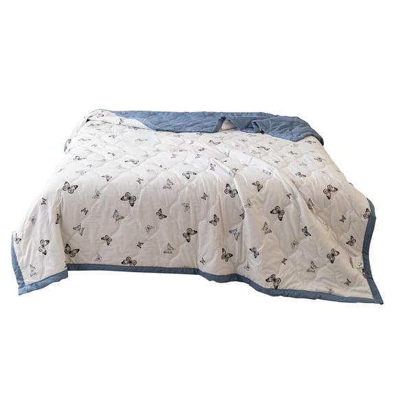 Soft Washed Cotton Summer Quilt Single Size Conditioner Blanket Print Washable Thin Bedspread