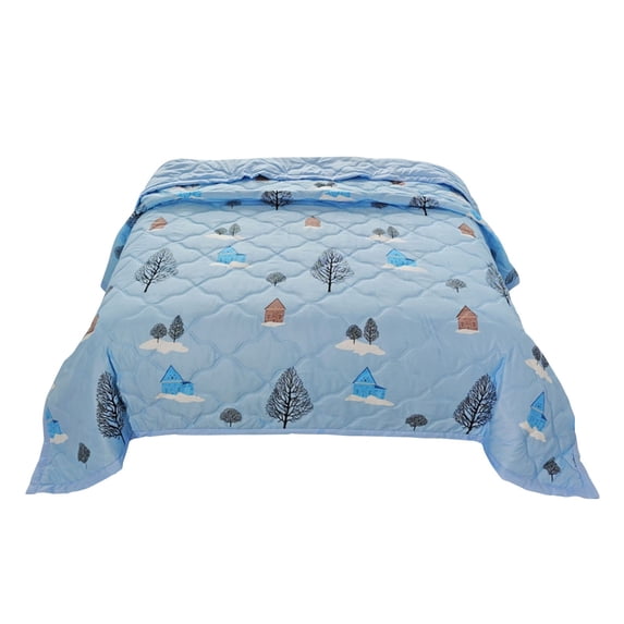 Soft Washed Cotton Summer Quilt Single Size Conditioner Blanket Print Washable Thin Bedspread