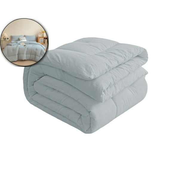Soft Washed Microfiber Duvet Insert – Lightweight, All-Season Comforter, Breathable, Machine Washable, Gray(78.7"x90.6")