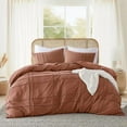 thumbnail image 1 of Soft Washed Pleated Comforter Set with Pintuck Pleated Design, Extra Softness Premium Microfiber Filling, All Season Lightweight, Stacie, 1 of 10