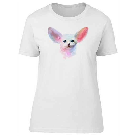 Soft Watercolor Fennec Fox T-Shirt Women -Image by Shutterstock, Female Medium