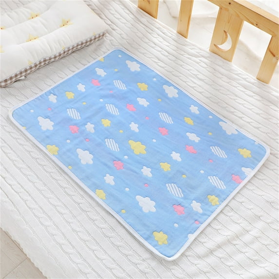 Soft & Waterproof Incontinence Bed Pad – 6-Layer Reusable Underpad, Breathable & Absorbent, Double-Sided Washable Protector for All Age, Adults & Pets(Blue,27.6"×35.4")