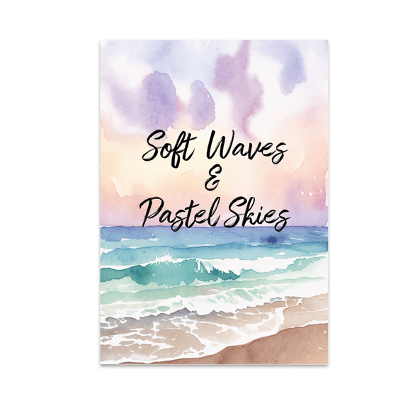 Soft Waves Pastel Skies - Beach Sunrise Decor - 13x19 Poster Print
