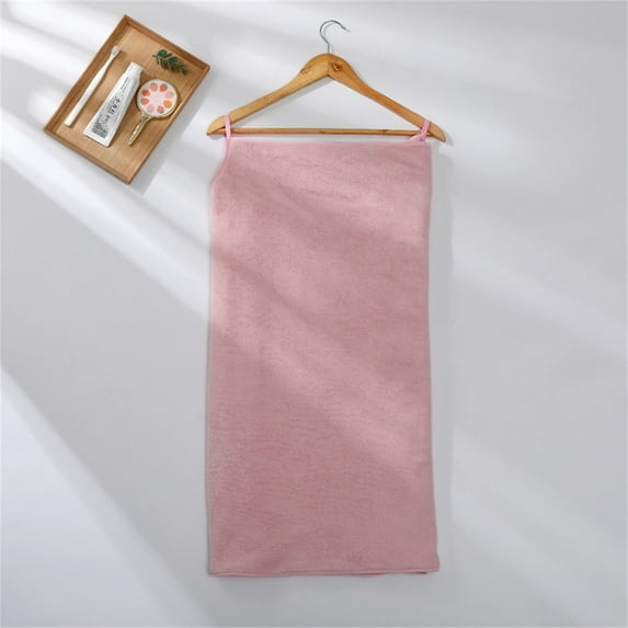 Soft Wearable Bath Towel, Plus Size Coral Velvet Absorbent Women's Sling Thickened Bath Wrap Towel Adjust Quick Dry Wearable Beach Spa Bathrobes With
