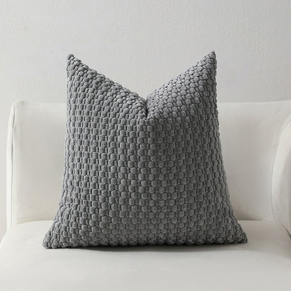 Soft Weave Pillowcase Standard Size 17.71x17.71" | Breathable Polyester Pillow Sham with Envelope Closure | Decorative Weave Cover for All Seasons