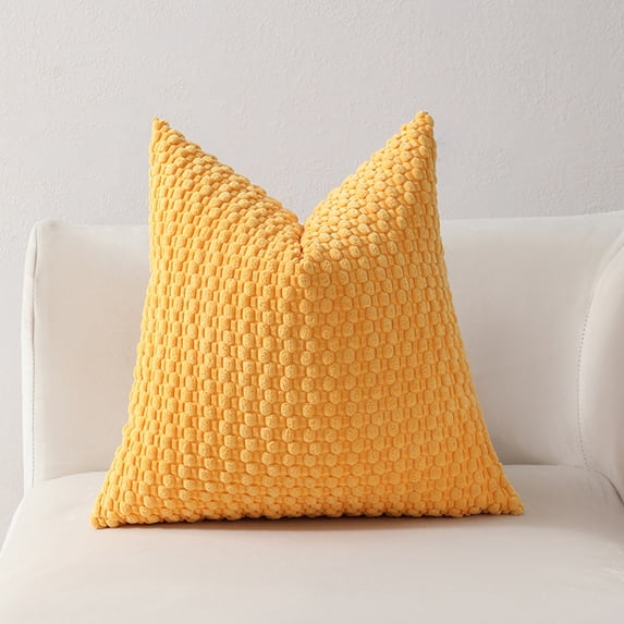 Soft Weave Pillowcases, Breathable Pillow Shams, Soft Envelope Closure Pillow Covers, Decorative Cushions for Home Bedroom Living Room, All Season Use Yellow