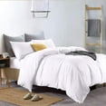 thumbnail image 1 of Soft White Duvet Cover With Zipper Closure 1 Piece Oversized Super King (120'' x 98'') 600 TC 100% Natural Cotton 1 Piece Duvet Cover Set & Corner Ties Lightweight Comforter Cover, 1 of 4