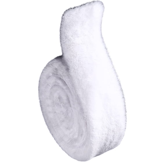 Soft White Plush Trims Ribbon Applique for Christmas Tree Decoration, 59 Inch Decorative Craft Christmas Tree Skirt