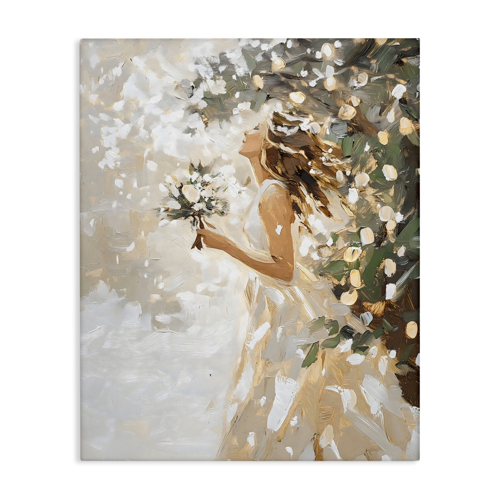 Soft White Snow Flurry Canvas Wall Art, design by LSR Design Studio