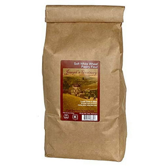 Soft White Whole Wheat Pastry Flour, 8 lbs, Joseph's Grainery Freshly Ground Flour, Non-GMO, Kosher Certified