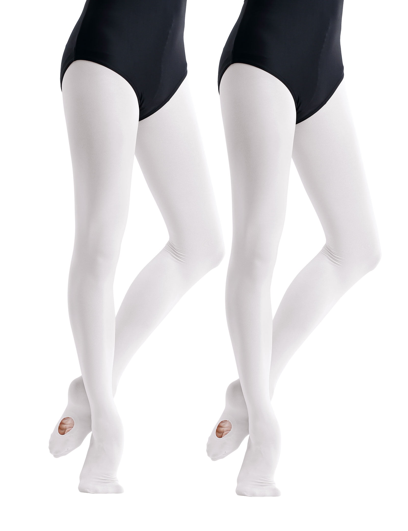 Soft White Women's Dance Tights Adult Ballet Convertible Tights