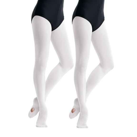 Soft White Women's Dance Tights Adult Ballet Convertible Tights 60D