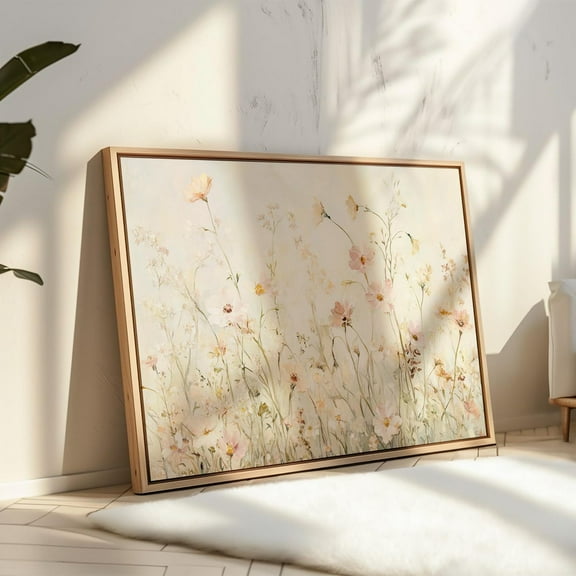 Soft Wildflower Art Print – Neutral Floral Wall Decor For Living Room, Bedroom, Or Office – Nature-Inspired Home Accent Wall Art, Modern Wall Decor, 8x12 UNFRAMED