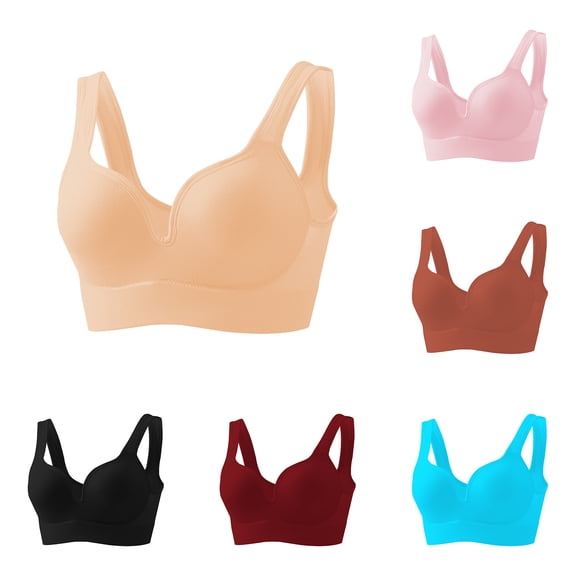 Soft Wireless Bra,No Underwire Wireless Push Up Seamless Full Coverage Comfort